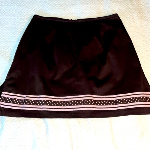 Alanni by Donny Brook Skirt Skort in Brown with Pink Grosgrain Ribbon Trim 8 - Picture 1 of 8